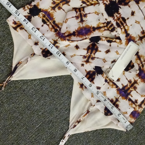 🆕️ 💜Lavender Brown💜 - Beige/Purple Silk Blend Mini Dress Romper - Picture 13 of 15
